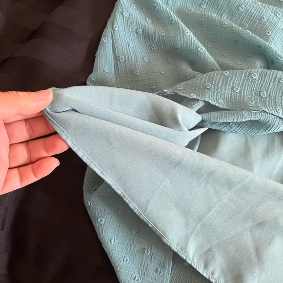 3/$40 Xl George Teal Blouse Sheer with lining raised polka dots - Picture 8 of 8